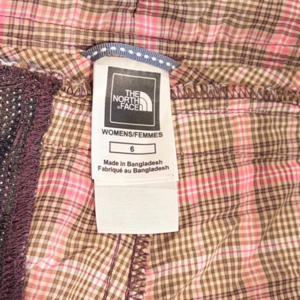 The North Face Womens y2k Pink Brown Plaid Hiking Utility Cargo Shorts Size 10 - Picture 4 of 5